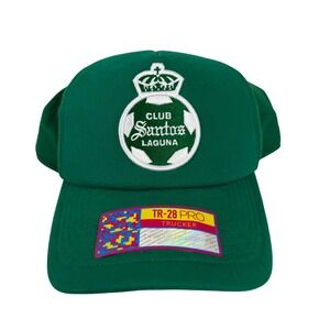 Club Santos Laguna FC Trucker Hat Green Snapback Adjustable Fan Ink MX Soccer